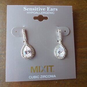Mixit Hypoallergenic Dangle Teardrop Earrings for Sensitive Ears
